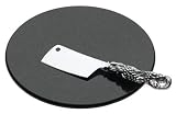 Arthur Court Grape Cheese Knife with 8-Inch Round Black Granite Cheese Board