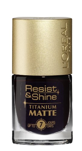 L'Or&eacute;al Paris Resist & Shine Titanium Matt Nagellack, 502 Burgundy Black