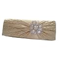 Satin Diamante Crystal Encrusted Clutch Bag Purse Evening Party