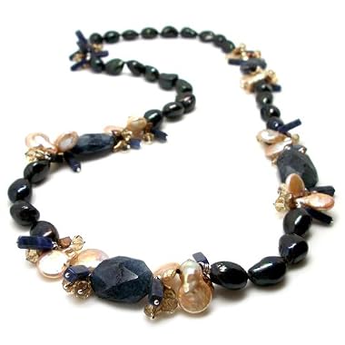 HinsonGayle Artisan Collection "Natalie" Black Baroque Cultured Pearl Rope Necklace