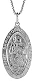 Sterling Silver 1 3/16 (30mm) St. Christopher Medal