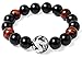 Areke 12mm Mens Tiger Eye Agate Bracelet Unisex Dragon King Pattern Beaded Stretch Bracelets