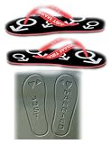 Mens Sign Black Flip Flops