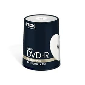 TDK - T19915 - DVD-R imprimables - 16x - Lot de 100 (Import Royaume Uni)