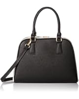 MG Collection Structured Doctor-Style Two-Tone Satchel Bag