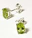 Sterling Silver Oval 7x5mm Genuine Peridot Stud Earrings (Clearance Priced)