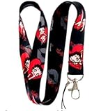 Betty Boop Red Heart and Kiss Lanyard Key Chain Holder