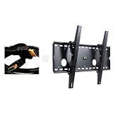 VideoSecu Black Tilt Wall Mount for Vizio VW37L LCD HDTV with HDMI Cable inches 37th free 7 ft.