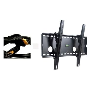 VideoSecu Black Tilting Wall Mount Bracket for Sharp LC-46D64U LCD 46 inch HDTV TV with Free 7 FT HDMI Cable