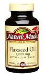Nature Made Flaxseed Oil Softgels, 1000 mg, 100-Count Bottles (Pack of 3)