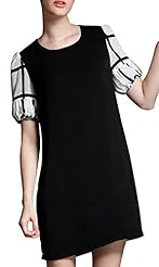 Summer Plaid Print Leather/Satin Short Sleeves  Dress