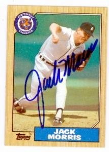 Jack Morris Autographed/Hand Signed Baseball Card (Detroit Tigers) 1987 Topps #778