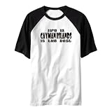 T-Shirt Raglan White  Life In Cayman Islands  Country