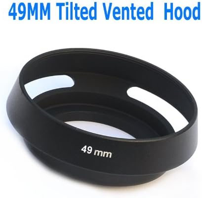 EzFoto 49mm Tilted Vented Metal Lens Hood Shade for Leica, Contax Zeiss, Voigtlander Lens