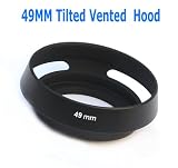 EzFoto 49mm Tilted Vented Metal Lens Hood Shade for Leica, Contax Zeiss, Voigtlander Lens