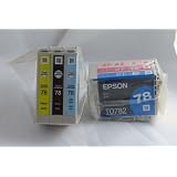 6pk New Genuine Epson 78 Ink Cartridges for Epson Artisan 50, Epson Stylus Photo R260, R280, R380, RX580, RX595, RX680 Printer T0781-6 ~ Epson