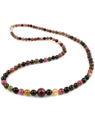 O-stone 2A Tourmaline Necklace Bracelet Grounding Stone Protection 4mm-9mm 47cm