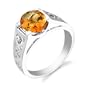Sterling Silver 2.25 cts Oval Shape Citrine Ring Size 8