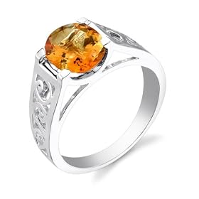 Buy Sterling Silver 2.25 cts Oval Shape Citrine Ring Size 8 by Peora