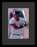 Darryl Strawberry (At Bat) Sports Gold Wood-Mounted Poster Print - 11 X 17