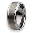 Ridged Edge Brushed & Polished Tungsten Carbide Ring (9.0 mm) - Sizes 8-14