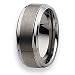 Jewelry : Ridged Edge Brushed & Polished Tungsten Carbide Ring (9.0 mm) - Sizes 8-14