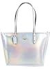 Coach Holinger Leather City Zip Tote - Silver Hologram
