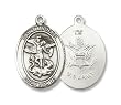 St. Michael the Archangel Sterling Silver Medal with 18" Sterling Chain Military Medal US Army Patron Saint Protections