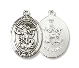 St. Michael the Archangel Sterling Silver Medal with 18" Sterling Chain Military Medal US Army Patron Saint Protections