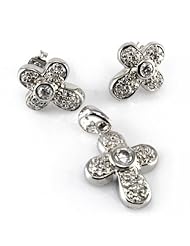 CZ Cross Sets , Pendant Stud Earrings Sterling Silver 925