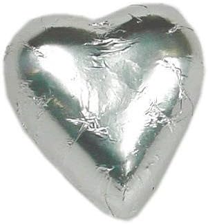 Chocolate Hearts - Silver - (300 Count) by Chocolate Favor World