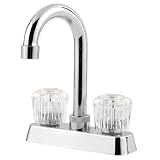Pfister 171-4100 Pfirst Series Two Acrylic Handle 3-Hole Bar/Prep Faucet, Polished Chrome