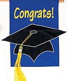 CONGRATULATIONS Graduation BANNER/Flag/GRAD Cap/TASSLE/OUTDOOR Nylon DECOR