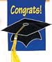 CONGRATULATIONS Graduation BANNER/Flag/GRAD Cap/TASSLE/OUTDOOR Nylon DECOR