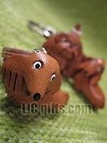 * DACHSHUND Long Hair * VANCA Craft Petit Mini Mascot Leather Dog Cell Phone Charms