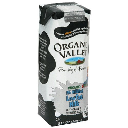 Organic Valley Organic 1% Lowfat Single Serve Milk, 8-Ounce Aseptic Cartons (Pack of 24)