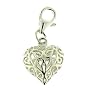 Silver Ladies Filigree Heart clip on charm (Exclusive to Amazon)