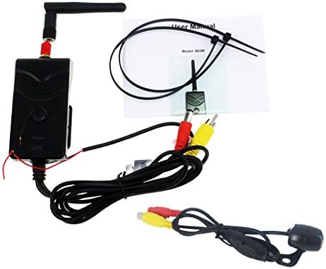 Junadael WIFI Transmitter + Reverse Backup Camera,2.4Ghz Wireless WIFI Video Transmitter and Receiver Kit for Car Reverse Bakup Rear View Camera (AV interface)