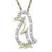 14k Yellow Gold Diamond Penguin Pendant (.03 cttw, I-J Color, I2-I3 Clarity), 18
