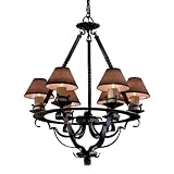 Minka Lavery Mission Inn 906-08 Large 6-LT 360w (35H x 28W) Chandelier Lighting in Antique Iron