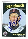 Ryan Church autographed baseball card (New York Mets) 2008 Topps Heritage #398