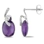 5-4/5 ctw Amethyst and Diamond Accent Earrings in 10k White Gold, I2-I3, G-H-I