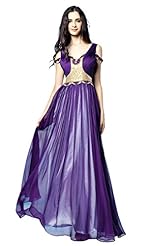 V-neck Chiffon/Polyester Lace Draped Sequined Evening Dress/Party Dress/Wedding Dress 