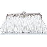 Bundle Monster Womens Vintage Satin Envelope Evening Cocktail Party Handbag