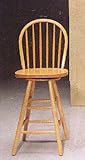 Natural Swivel Counter Stool Pair Windsor Back