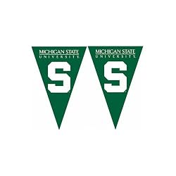 Michigan State Spartans NCAA 25Ft String Of 6 x 9 Party Pennants (Flags) by BSI Products Inc.