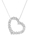 14k White Gold Diamond Floating Heart Pendant (1/2ctw, H-I, I1)