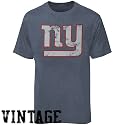New York Giants Heather Blue Distressed Logo Vintage T-shirt