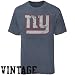 New York Giants Heather Blue Distressed Logo Vintage T-shirt