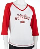 5th & Ocean University Of Nebraska Corn Huskers Missy Knit 3/4 Sleeve V-Neck Tee